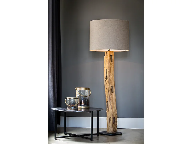 Lampadaire KARLOVO - Ø35x144cm - Marron