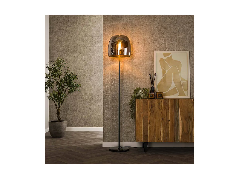 Stehleuchte 1L Drift Glass - Rauchgraues Glas