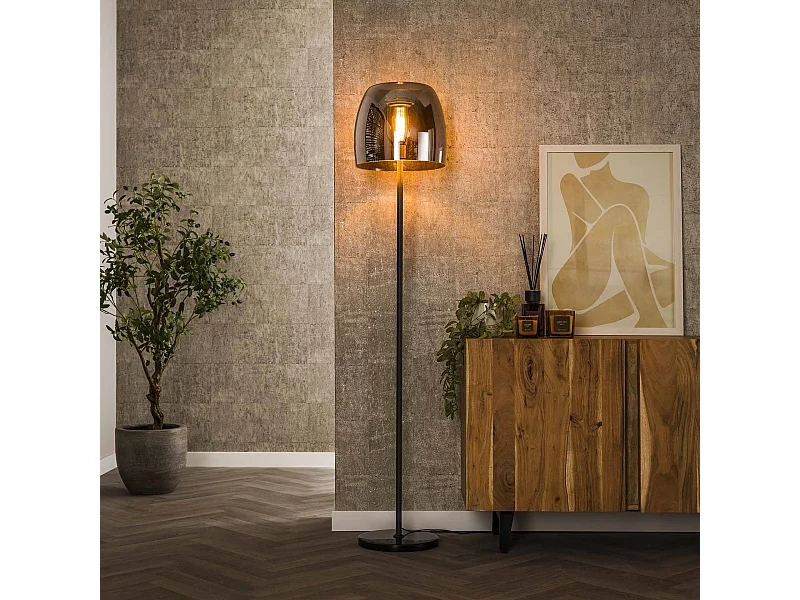 Vloerlamp 1L Drift Glass - Smoke Grey Glas