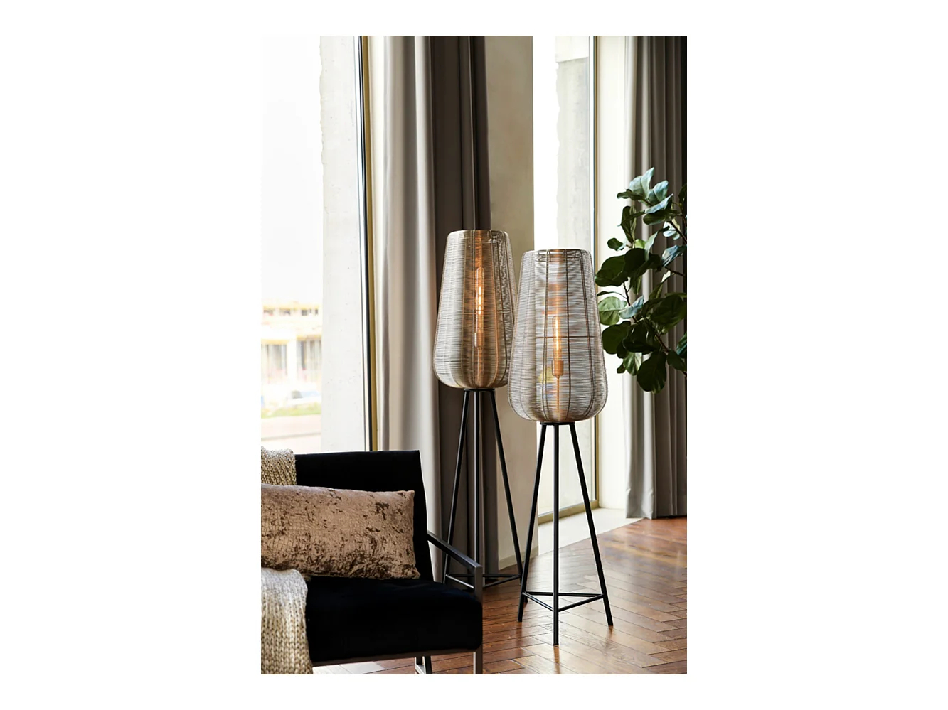 Lampadaire ADETA - Ø37x147cm - Argent