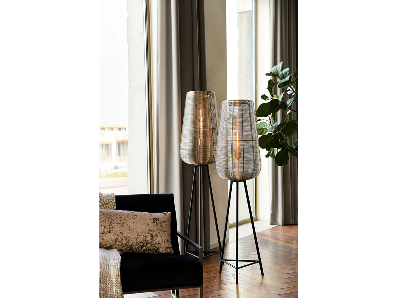 Lampadaire ADETA - Ø37x147cm - Argent