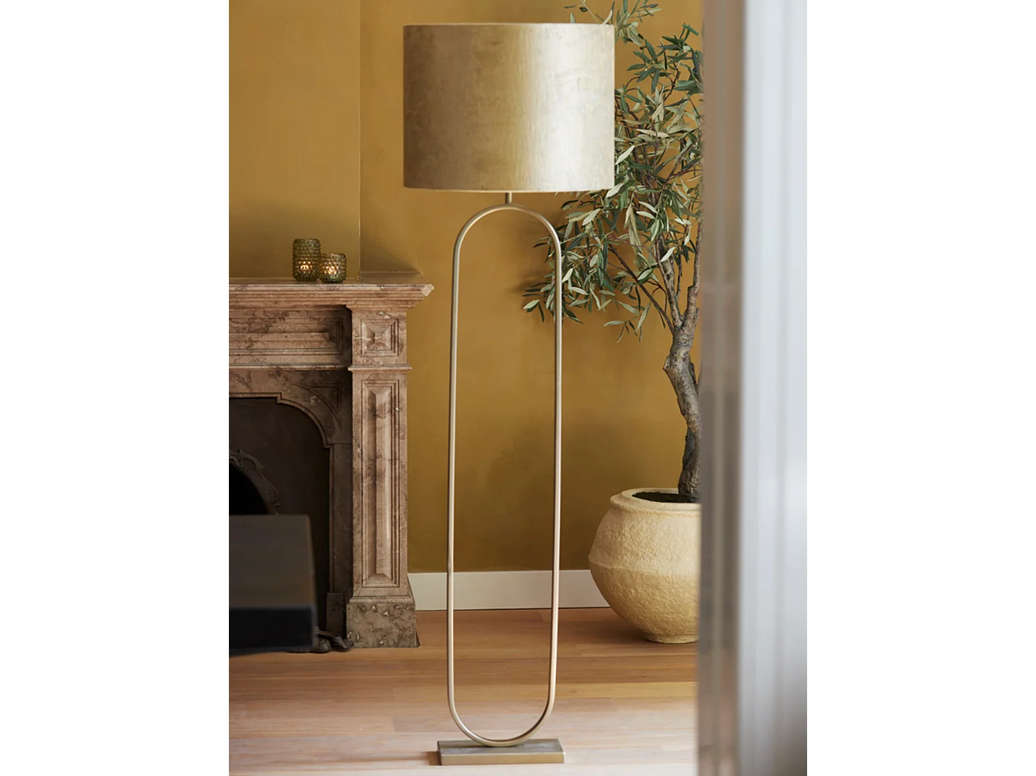 Lampadaire JAMIRI - 30x15x142cm - Doré