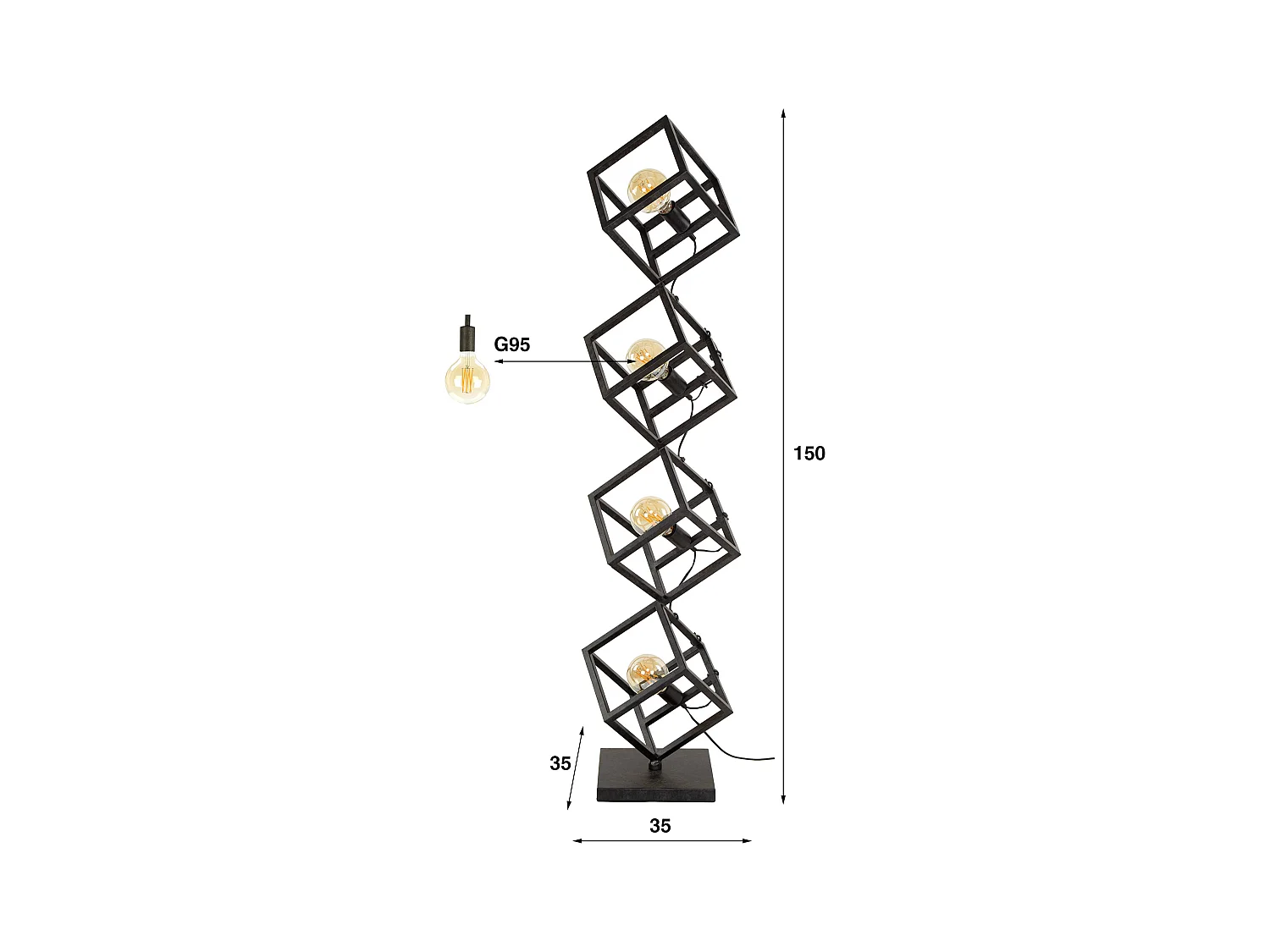 Stehleuchte 4L Cube - Anthrazit