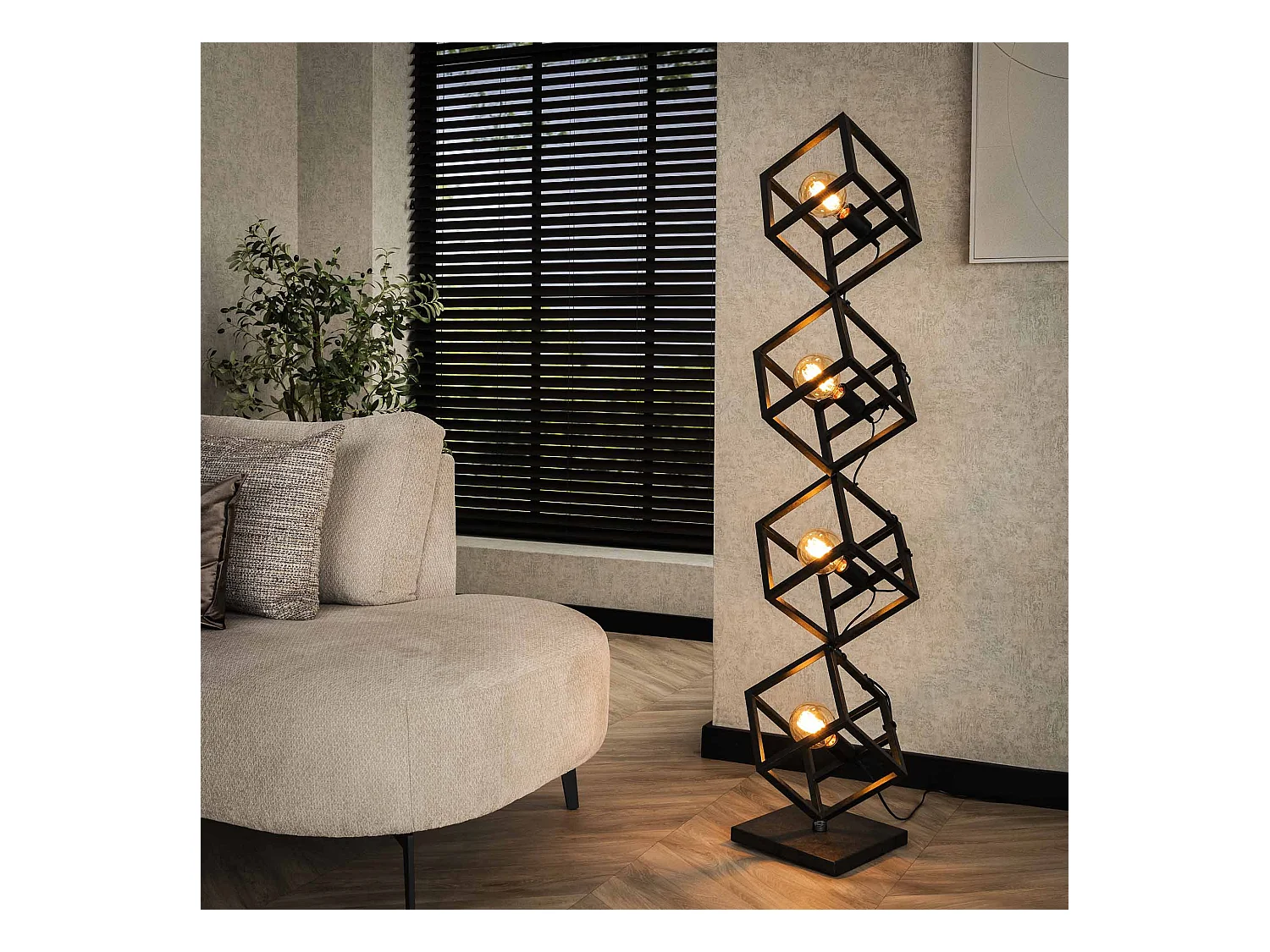 Lampadaire Cube 4L - Anthracite