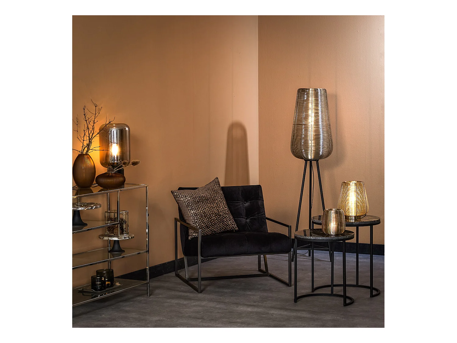 Lampadaire ADETA - Ø37x135cm - Argent