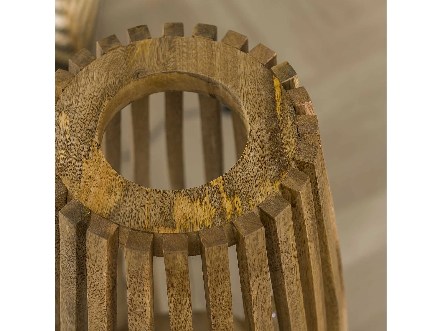 Lampadaire Launch - 3 points lumineux - Bois de manguier massif - 40x40x123