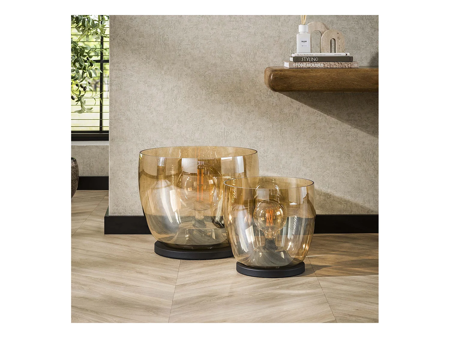 Lampadaire UP XL - Verre ambré - Ø33