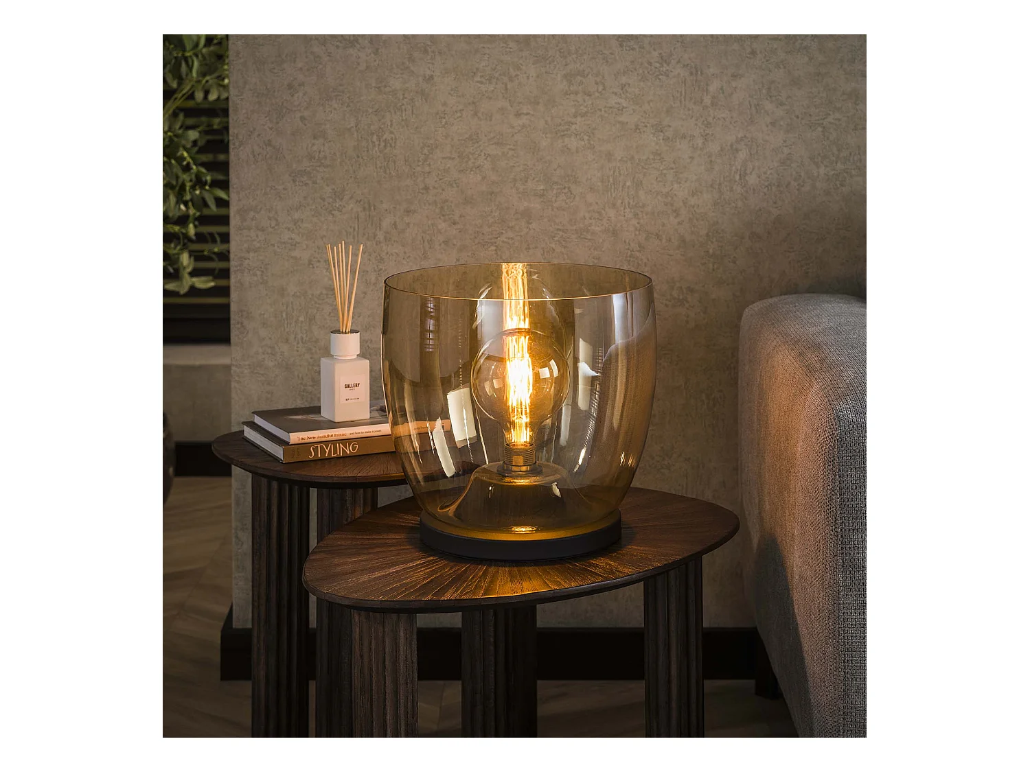 Lampadaire UP XL - Verre ambré - Ø33