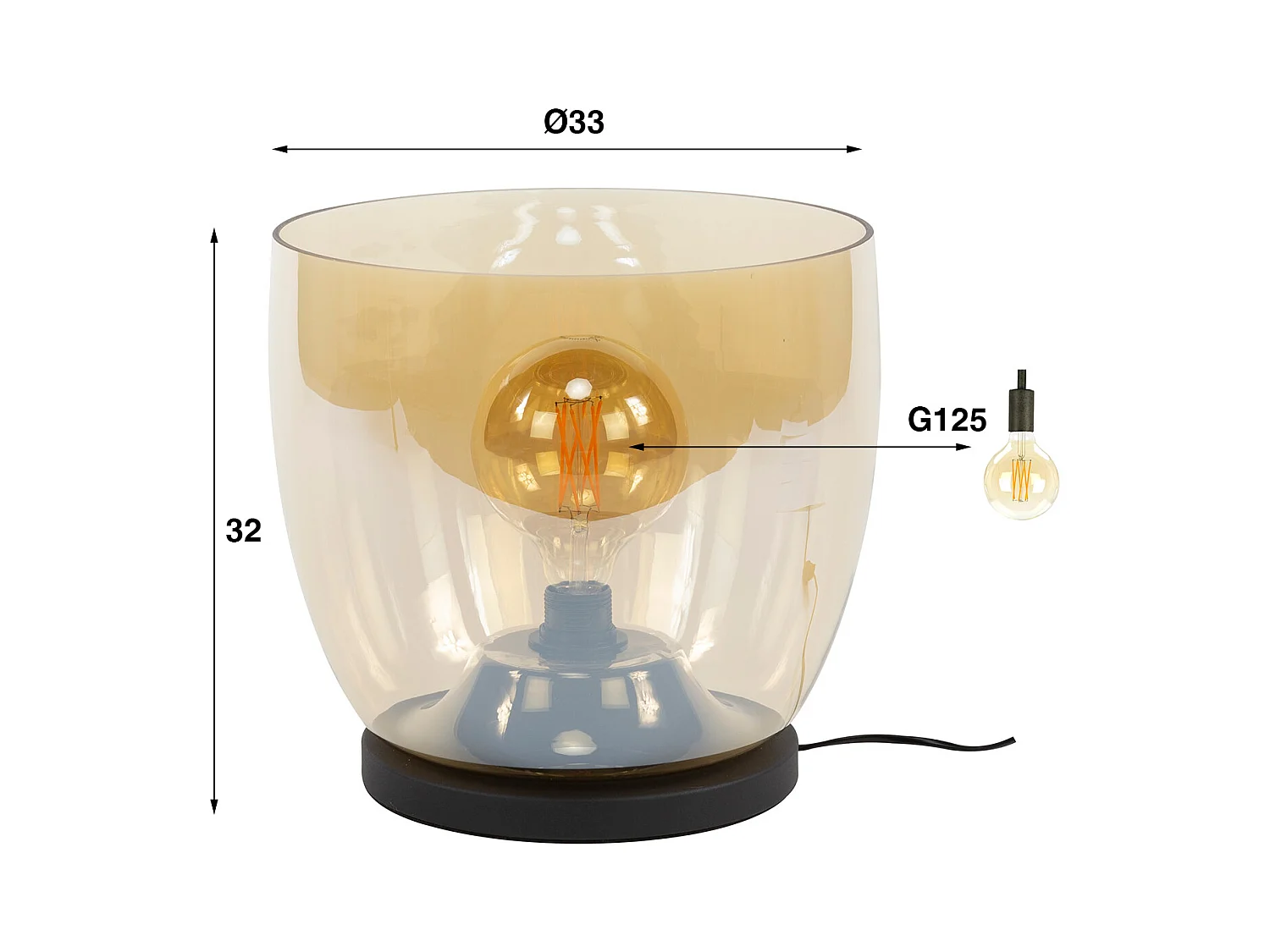 Lampadaire UP XL - Verre ambré - Ø33