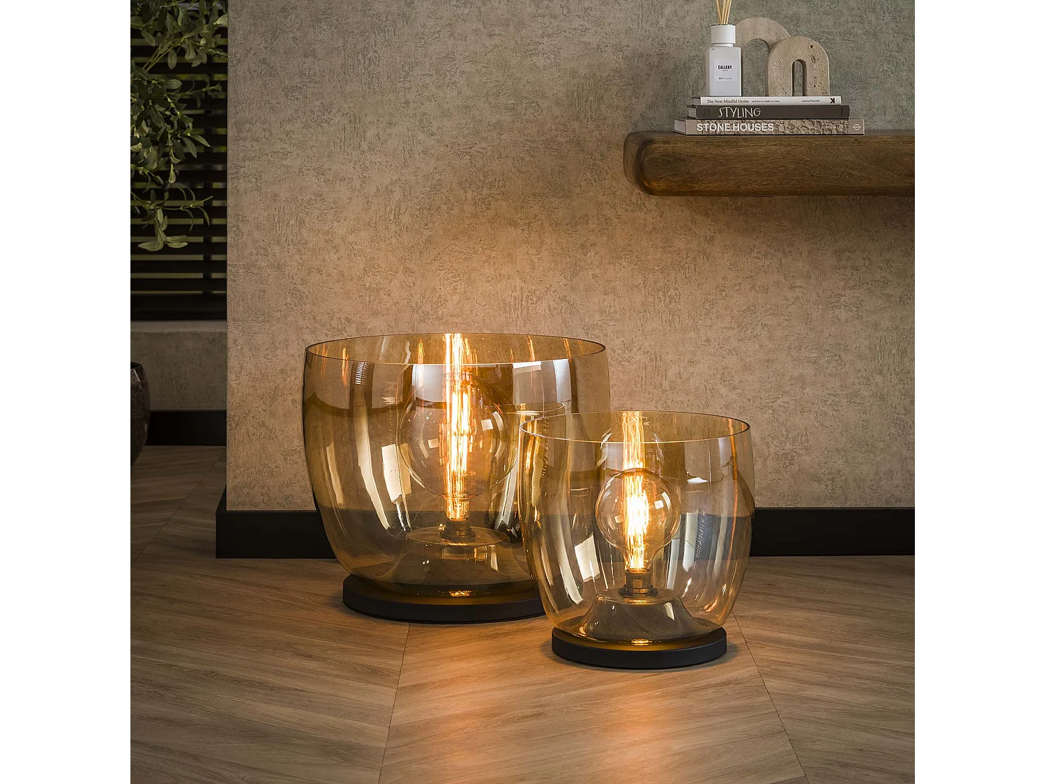 Lampadaire UP XL - Verre ambré - Ø33