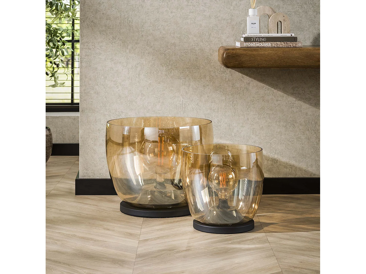 Lampadaire UP XL - Verre ambré - Ø33