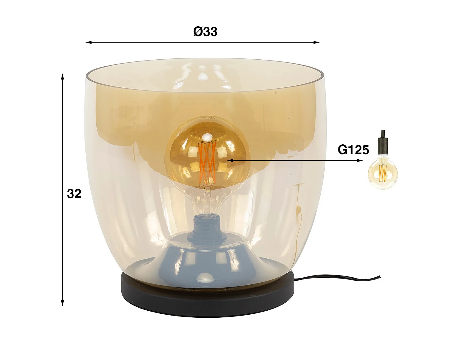 Lampadaire UP XL - Verre ambré - Ø33