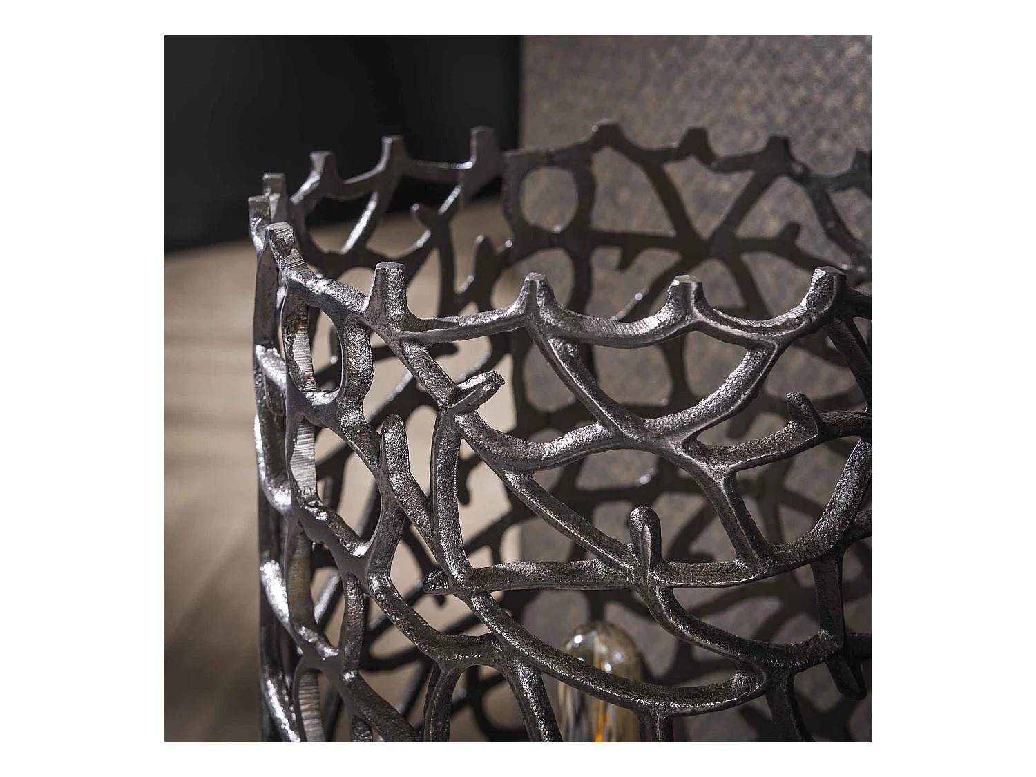 Lampadaire Weaver Cylindre Ø25 92cm L - Nickel Noir