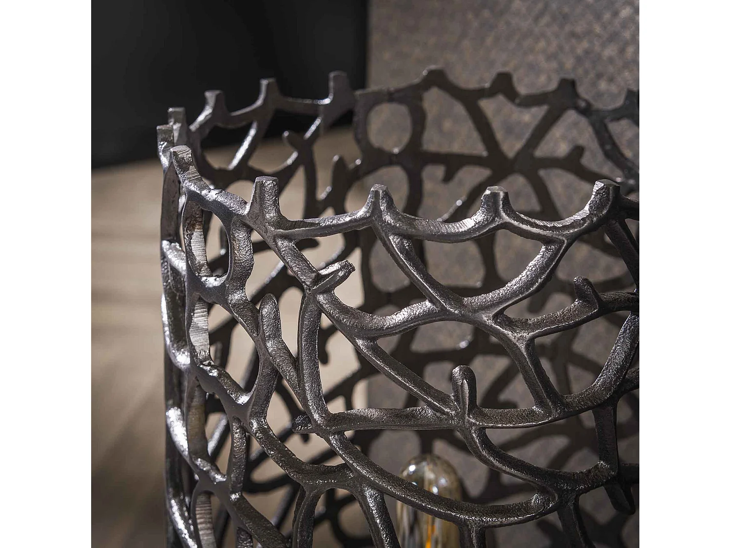 Lampadaire Weaver Cylindre Ø25 92cm L - Nickel Noir