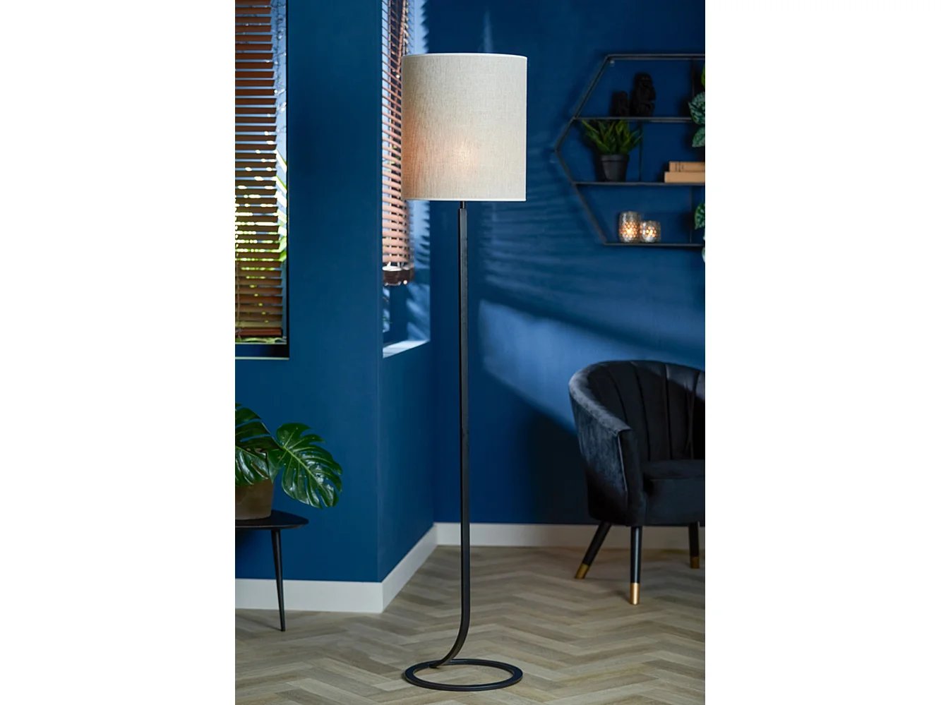 Lampadaire MAVEY - Ø36x138cm - Noir