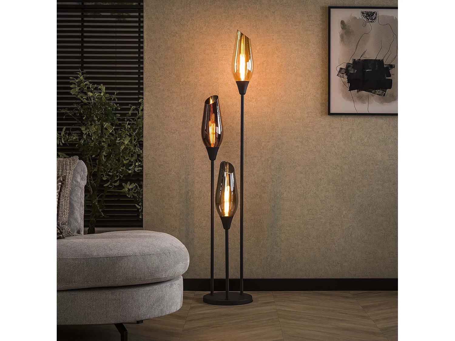 Stehleuchte Cocoon Mix Glas - Schwarz