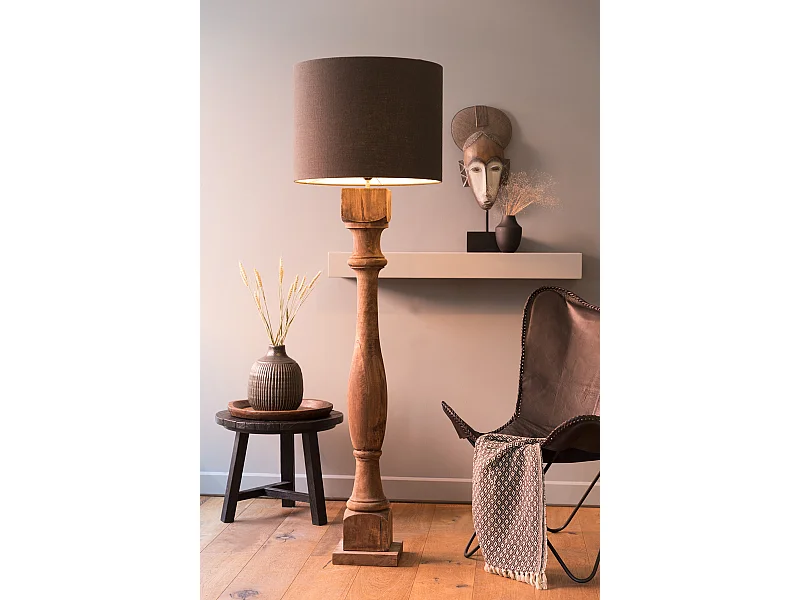 Vloerlamp ROBBIA - Ø23x125cm - Bruin