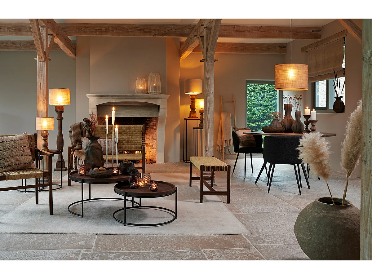 Lámpara de pie ROBBIA - Ø23x125cm - Marrón