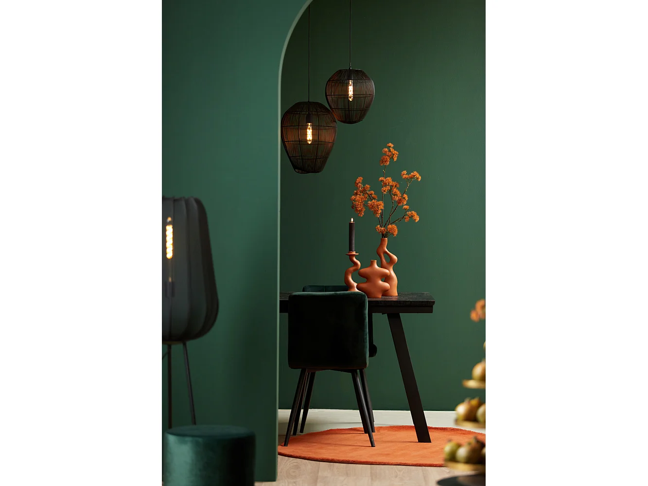 Lampadaire PLUMERIA - 42x42x132cm - Noir