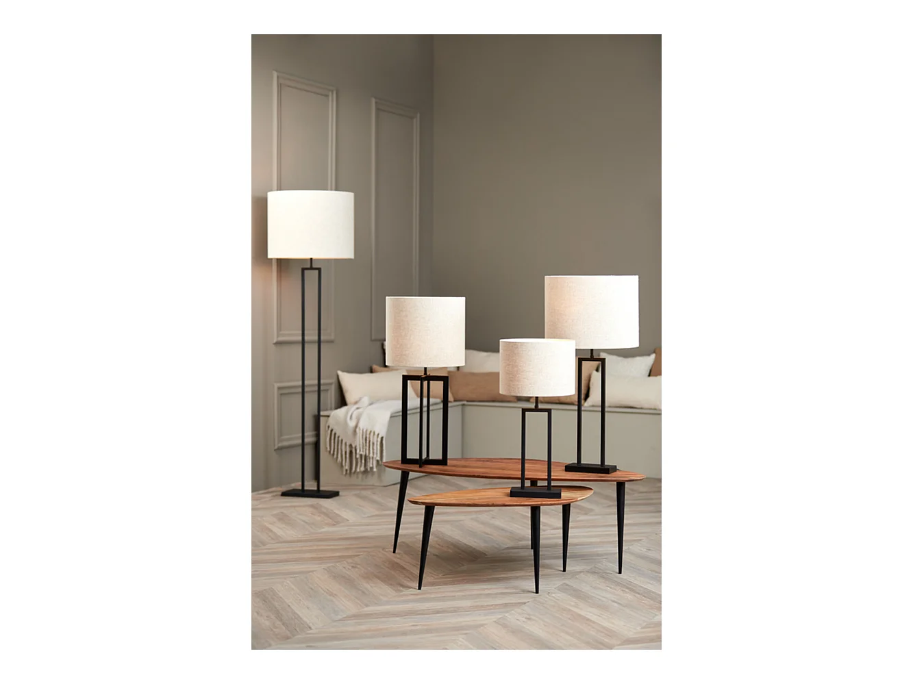 Lampadaire SHIVA - 30x15x141cm - Noir