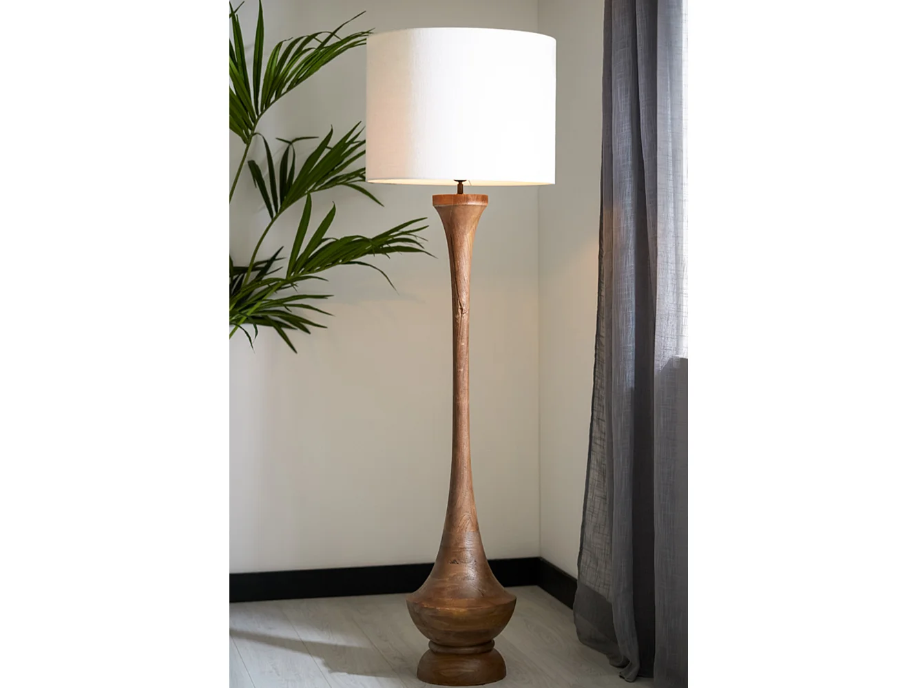 Vloerlamp NICOLO - Ø30x130cm - Bruin
