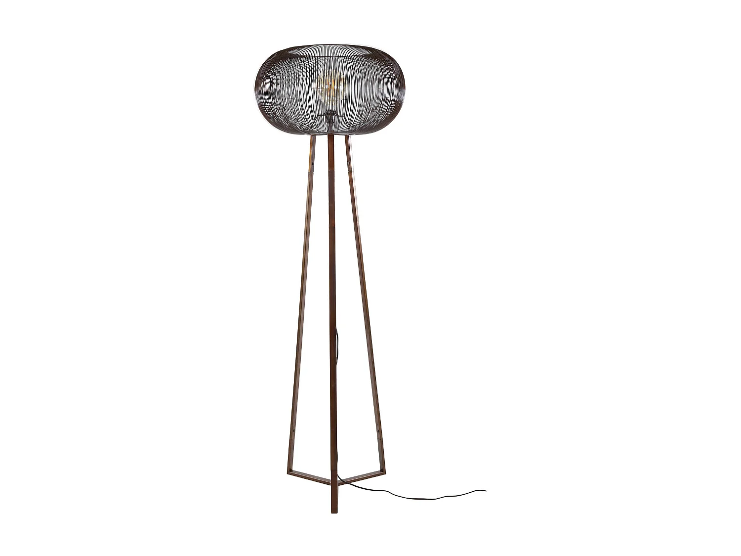 Lampadaire 3 pieds Copper Twist - Couleur cuivre