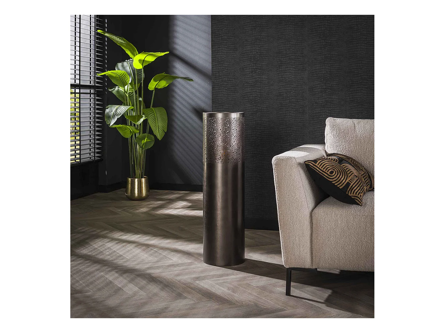 Stehleuchte Ø25 Zylinder 90cm / Schwarznickel