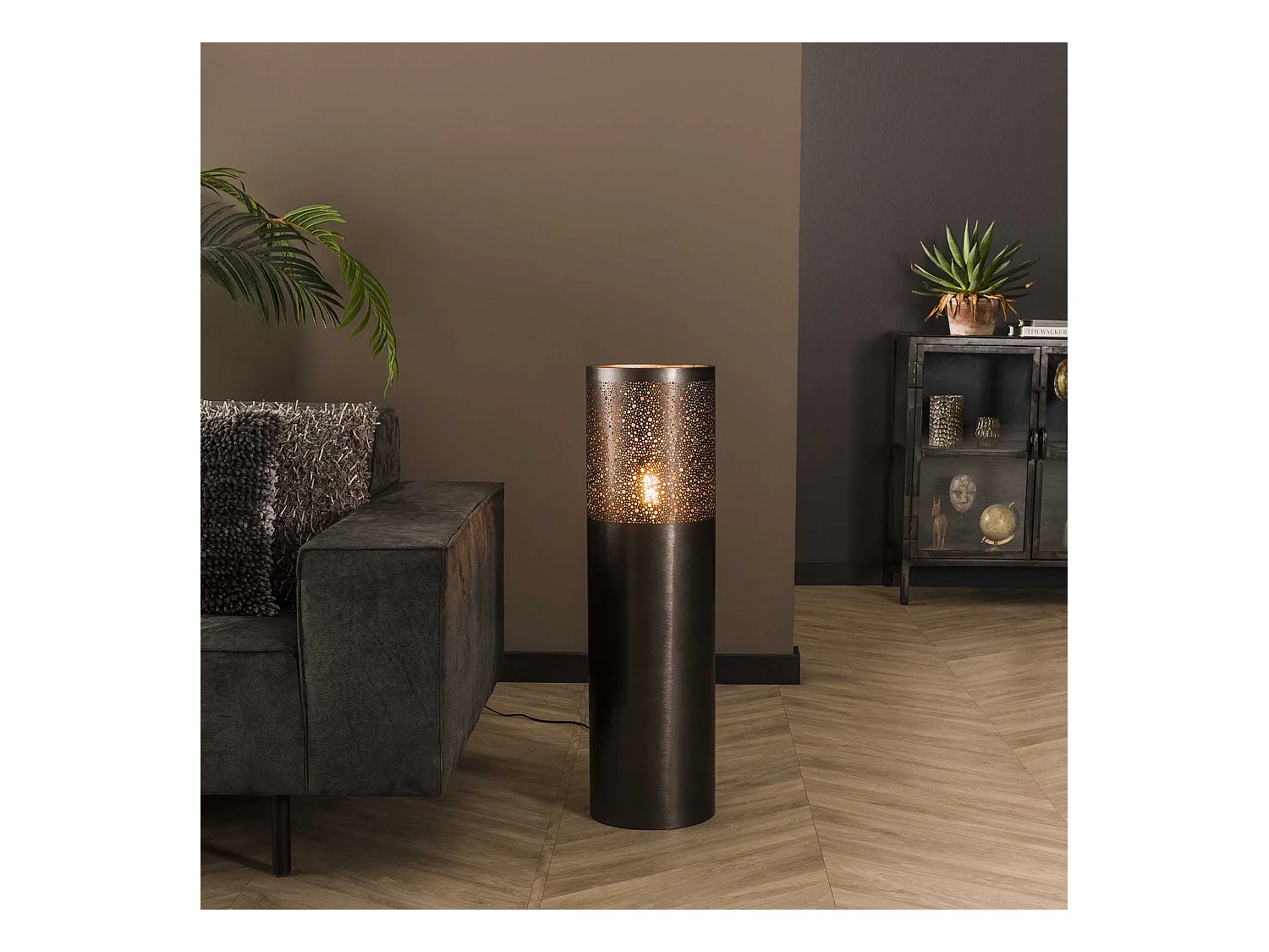 Stehleuchte Ø25 Zylinder 90cm / Schwarznickel