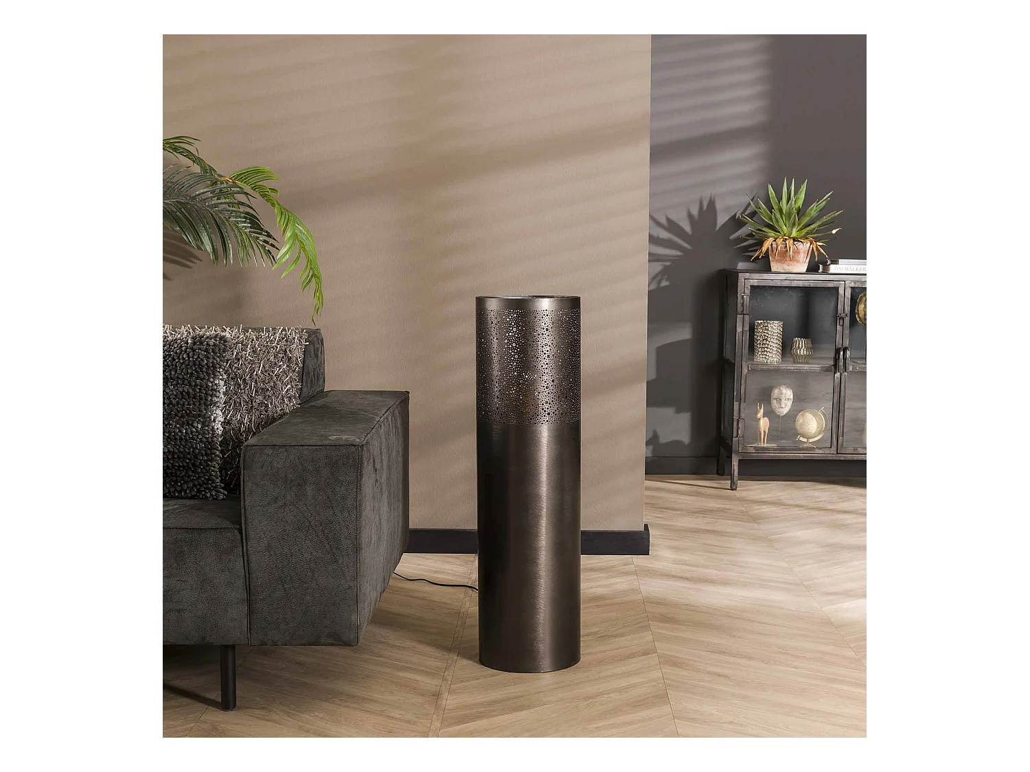 Stehleuchte Ø25 Zylinder 90cm / Schwarznickel