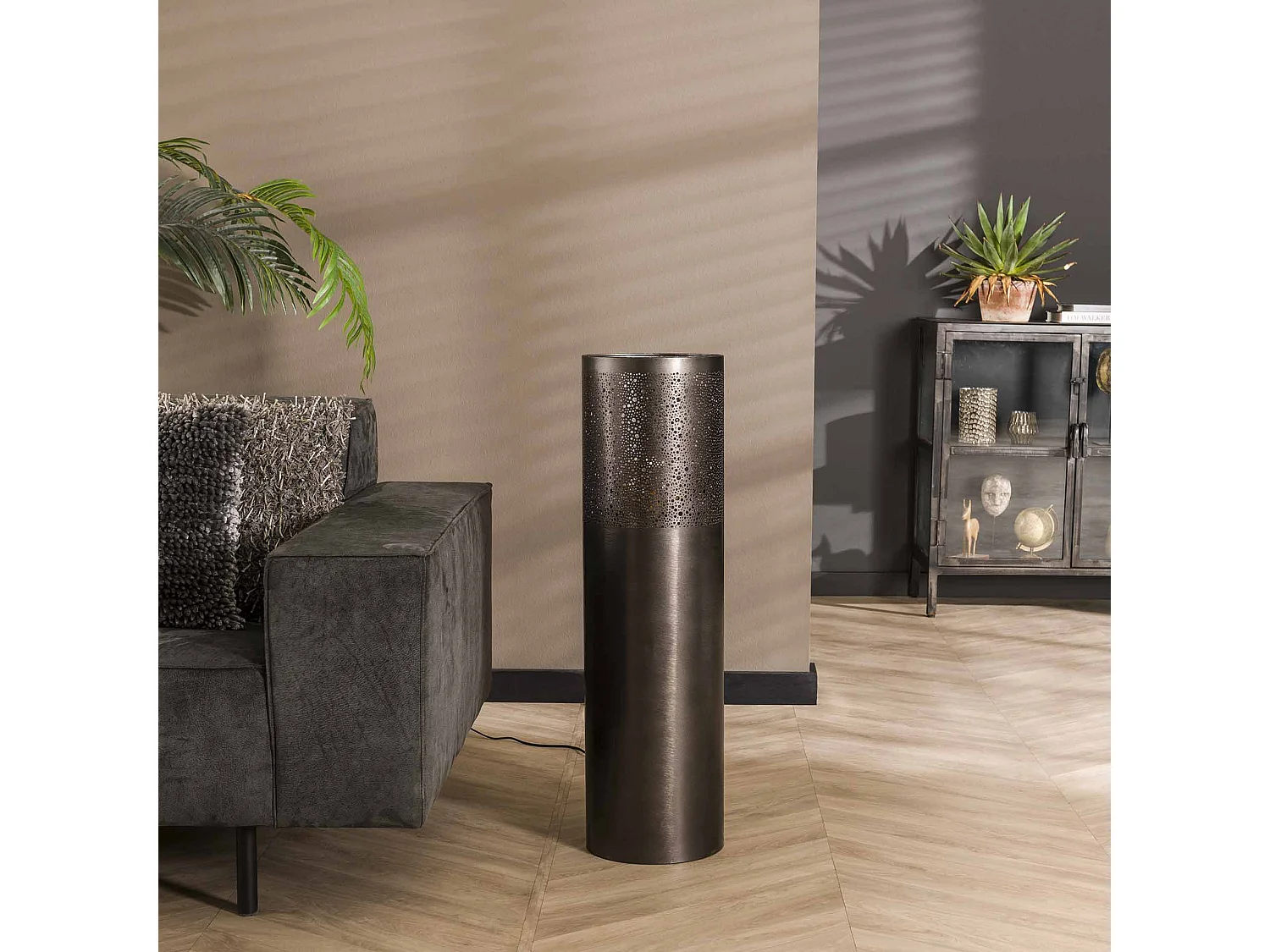 Vloerlamp Ø25 cilinder 90cm / Zwart nikkel