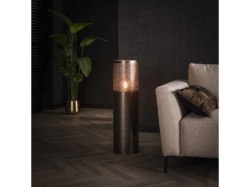 Vloerlamp Ø25 cilinder 90cm / Zwart nikkel