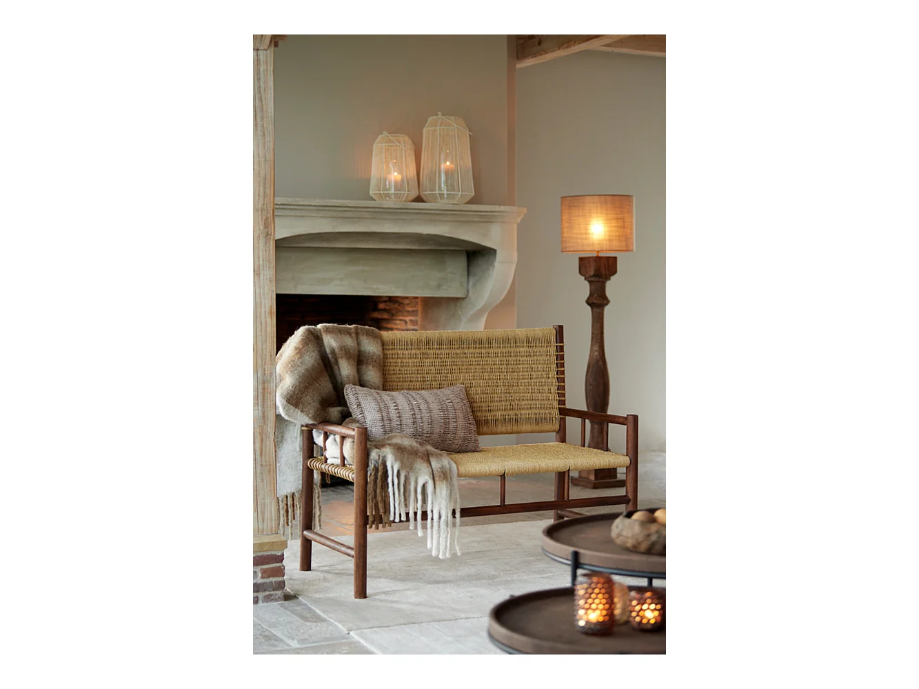 Vloerlamp ROBBIA - Ø23x125cm - Bruin