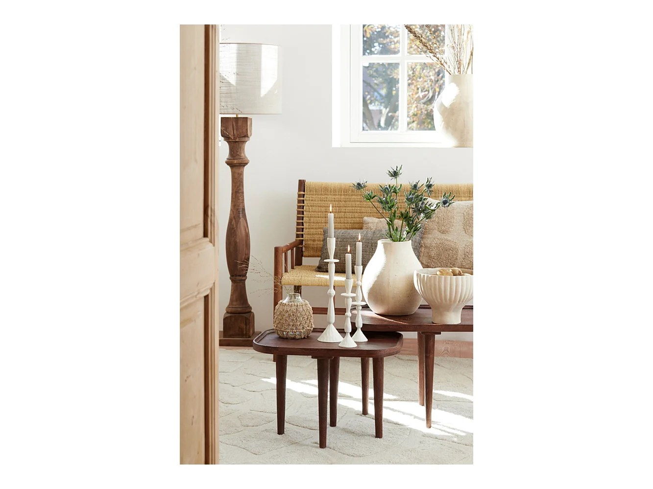 Vloerlamp ROBBIA - Ø23x125cm - Bruin