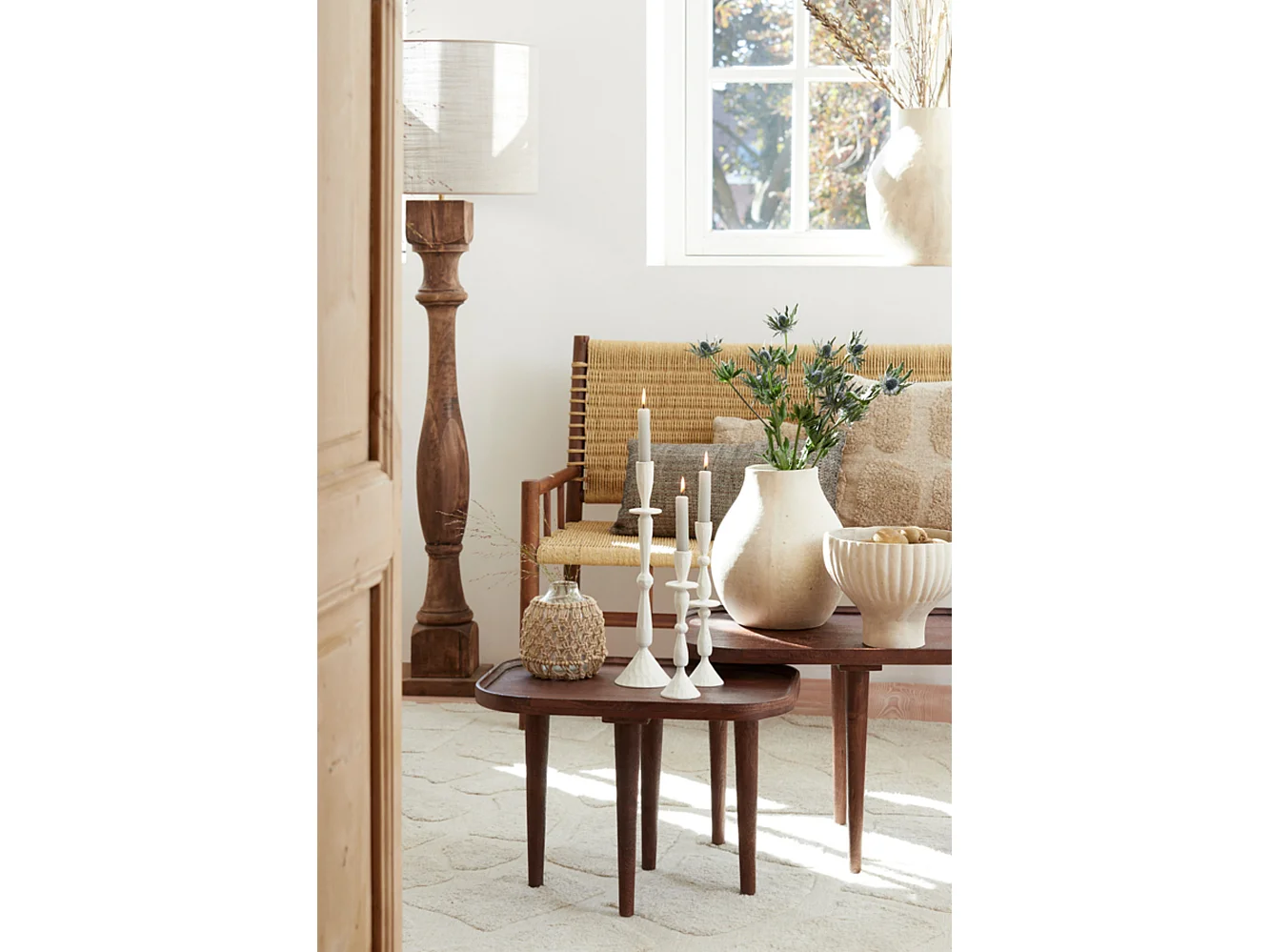 Lampadaire ROBBIA - Ø23x125cm - Marron