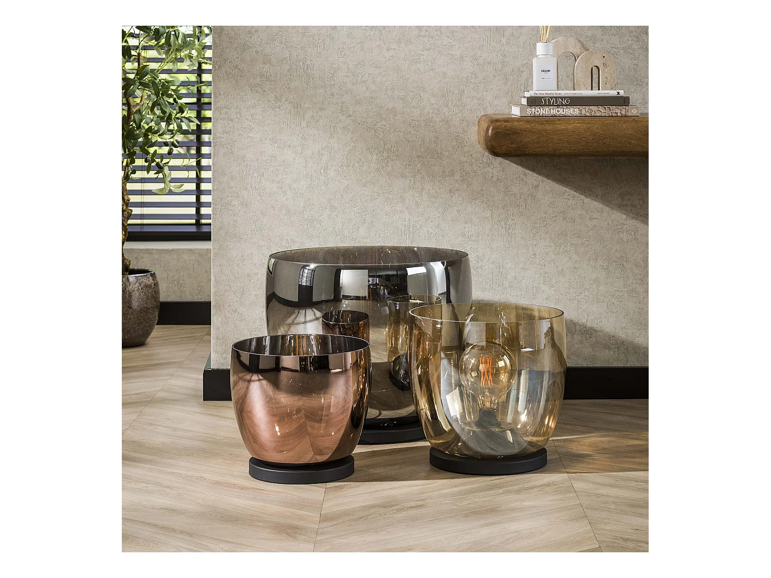 Lampadaire UP L - Verre Gris Fumé - Ø29