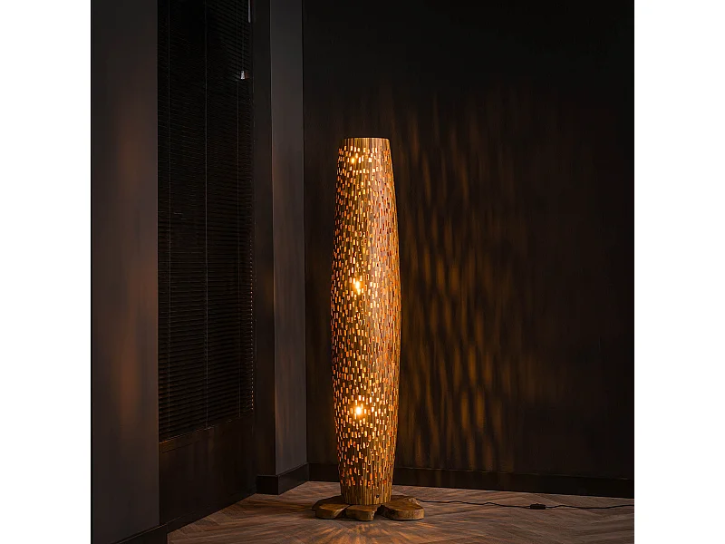 Lampadaire M Bars - Bois de teck - 145cm