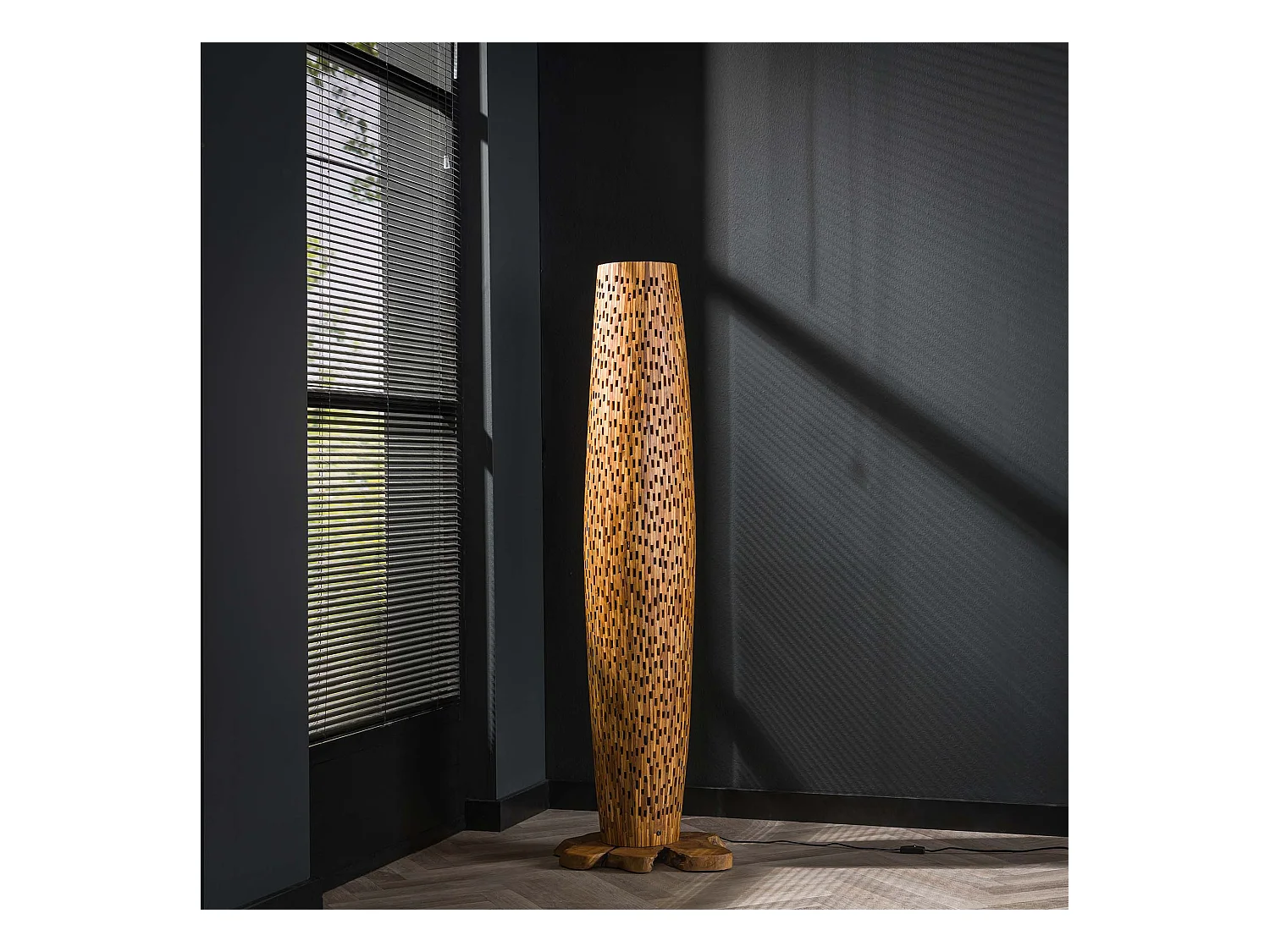 Lampadaire M Bars - Bois de teck - 145cm