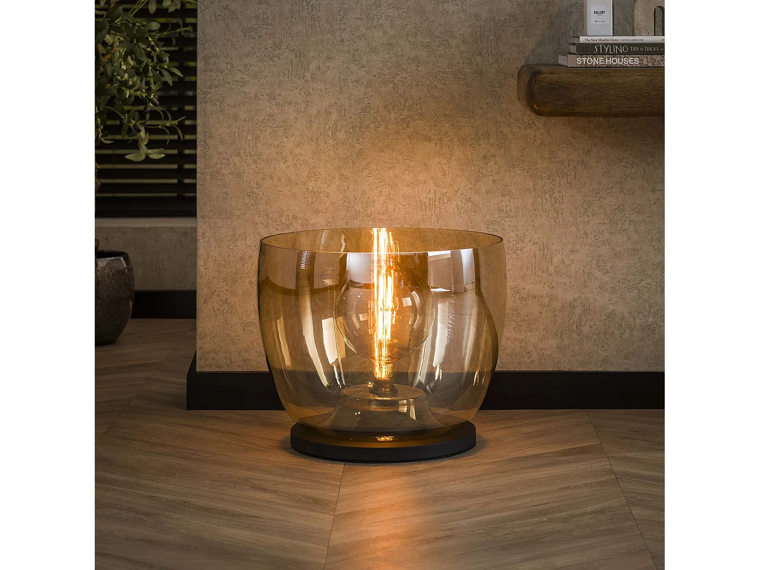 Lampadaire UP XXL - Verre ambré - Ø48