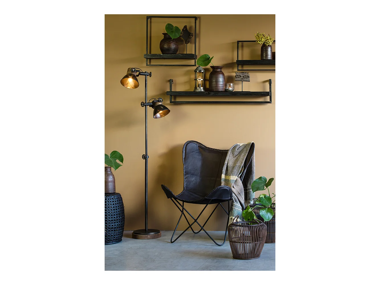 Lampadaire JODY - 40x30x165cm - Noir