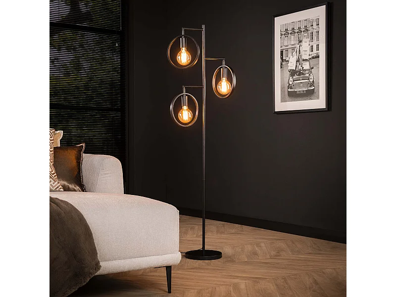 Vloerlamp Ring 3 Lampen - Charcoal