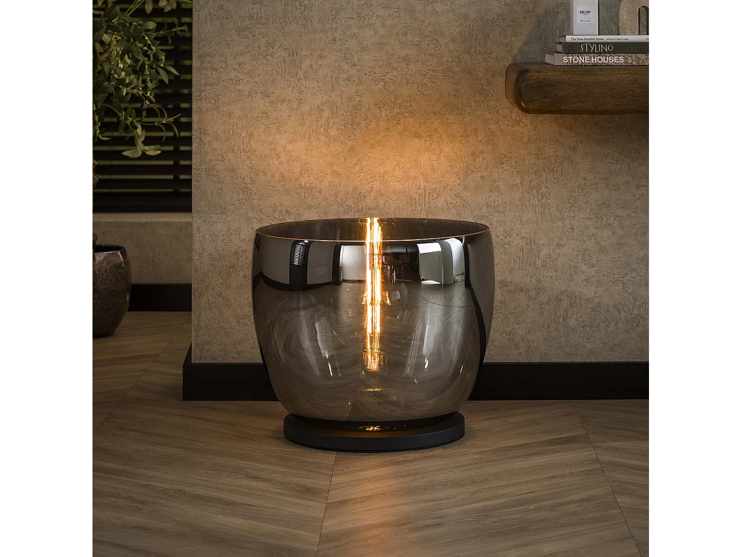 Lampadaire UP XXL - Verre gris fumé - Ø48