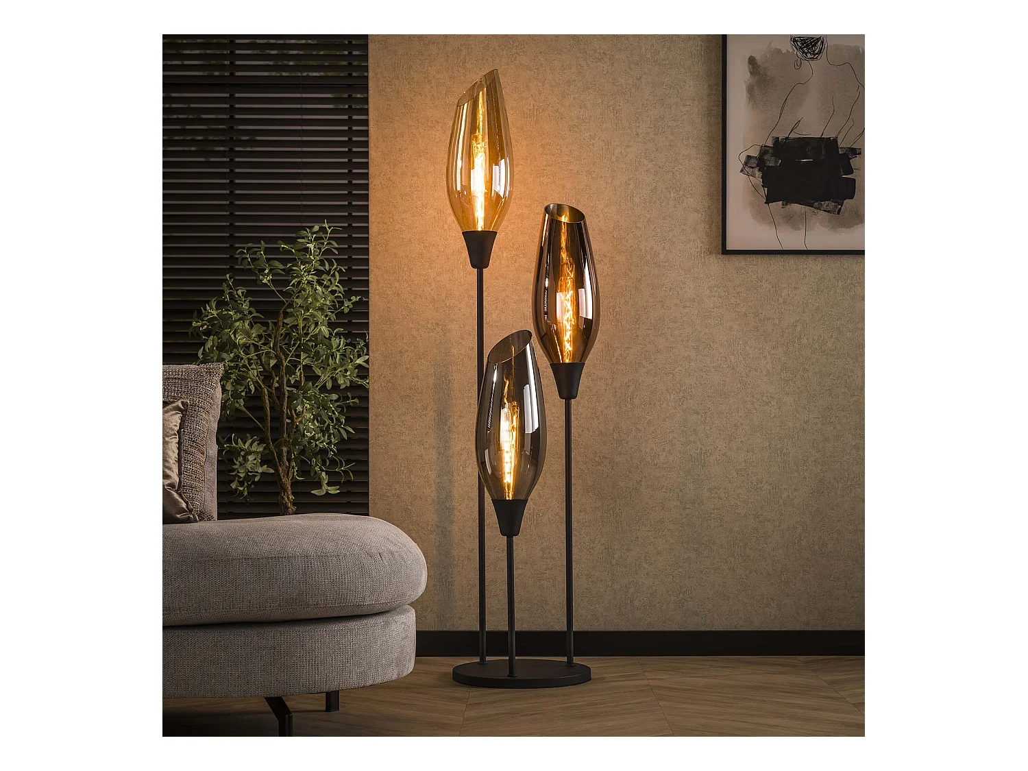 Lampadaire Cocoon XL Mix Verre - Noir