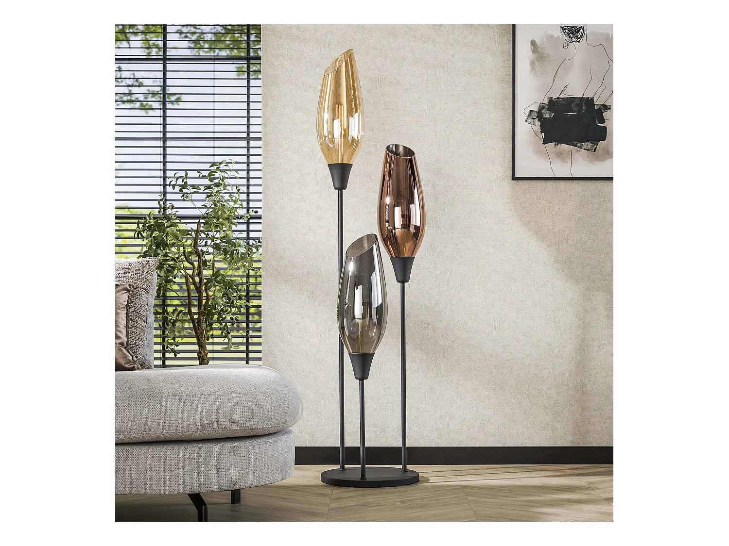 Lampadaire Cocoon XL Mix Verre - Noir