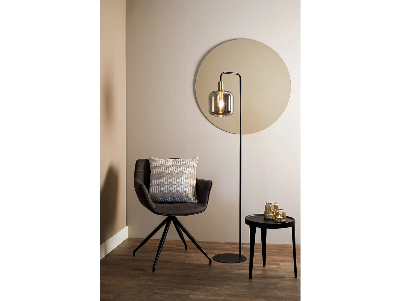 Lampadaire LEKAR - 32x28x155cm - Bronze
