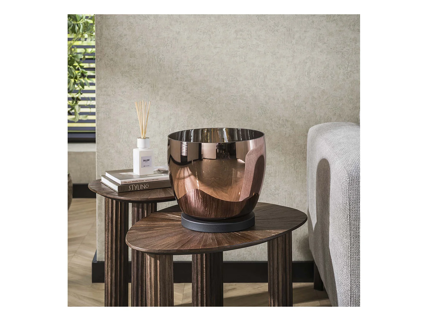 Lampadaire UP L - Verre cuivré - Ø29