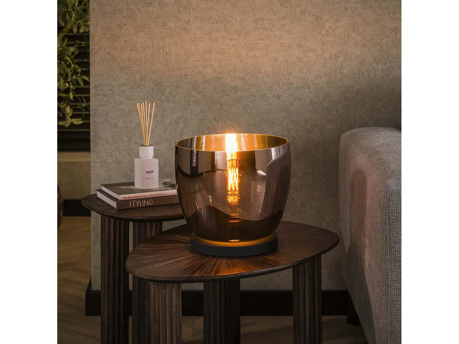 Lampadaire UP L - Verre cuivré - Ø29