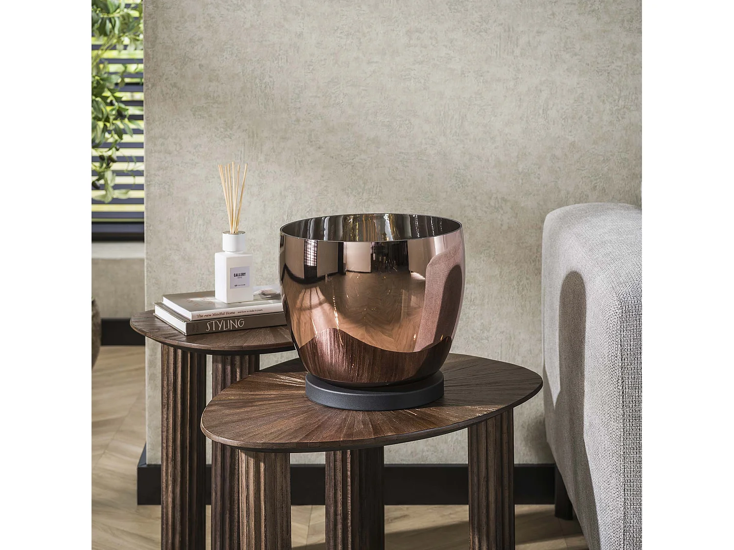 Lampadaire UP L - Verre cuivré - Ø29