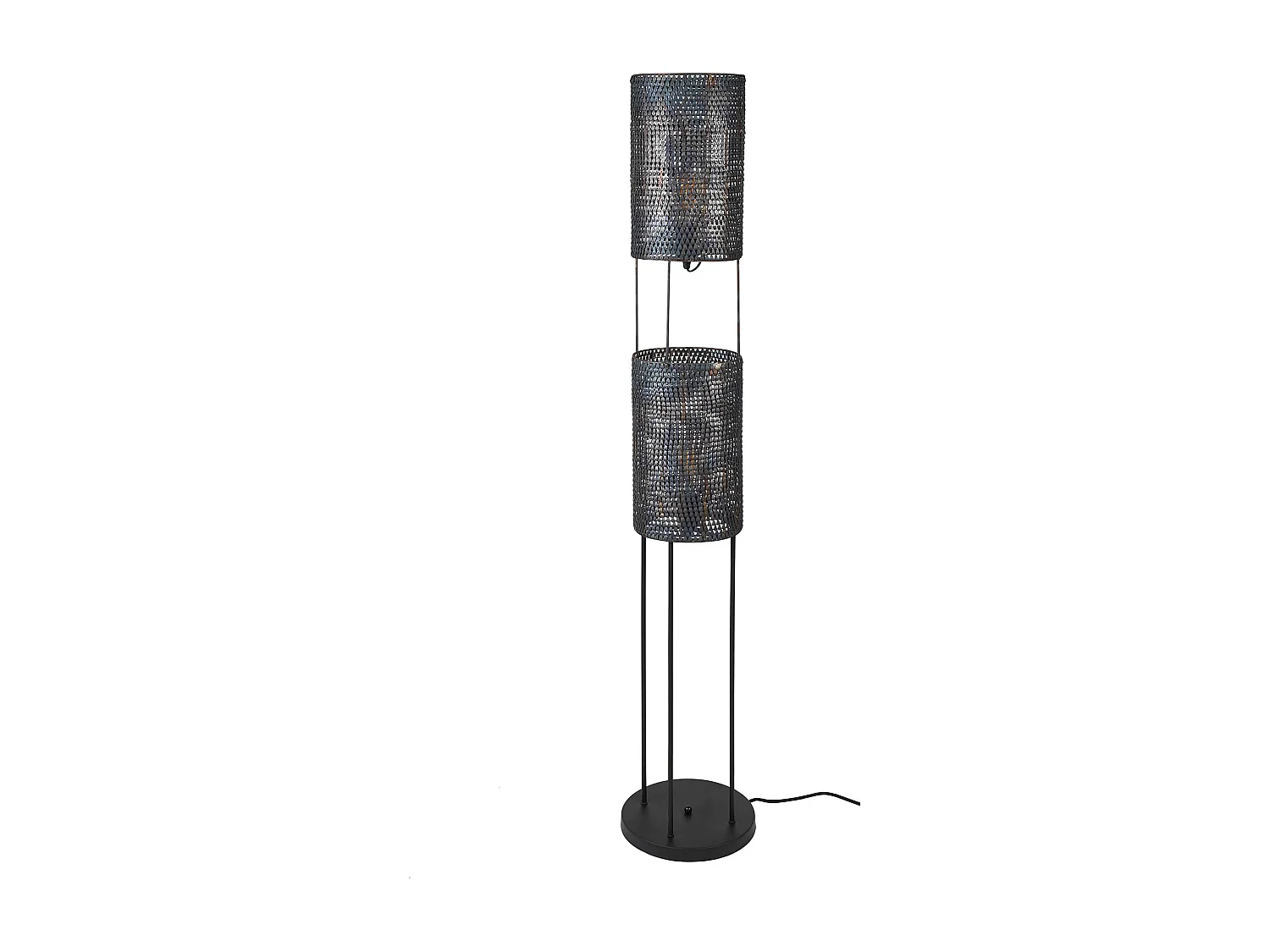 Lampadaire industriel - 2 lampes - Armor Tube - Gris