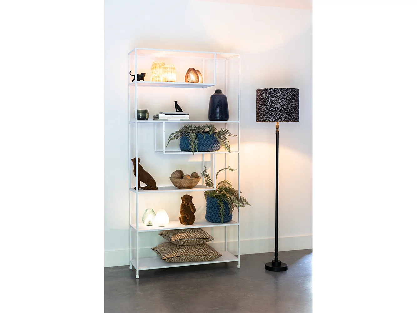 Vloerlamp BHUTAN - Ø21.5x145cm - Zwart