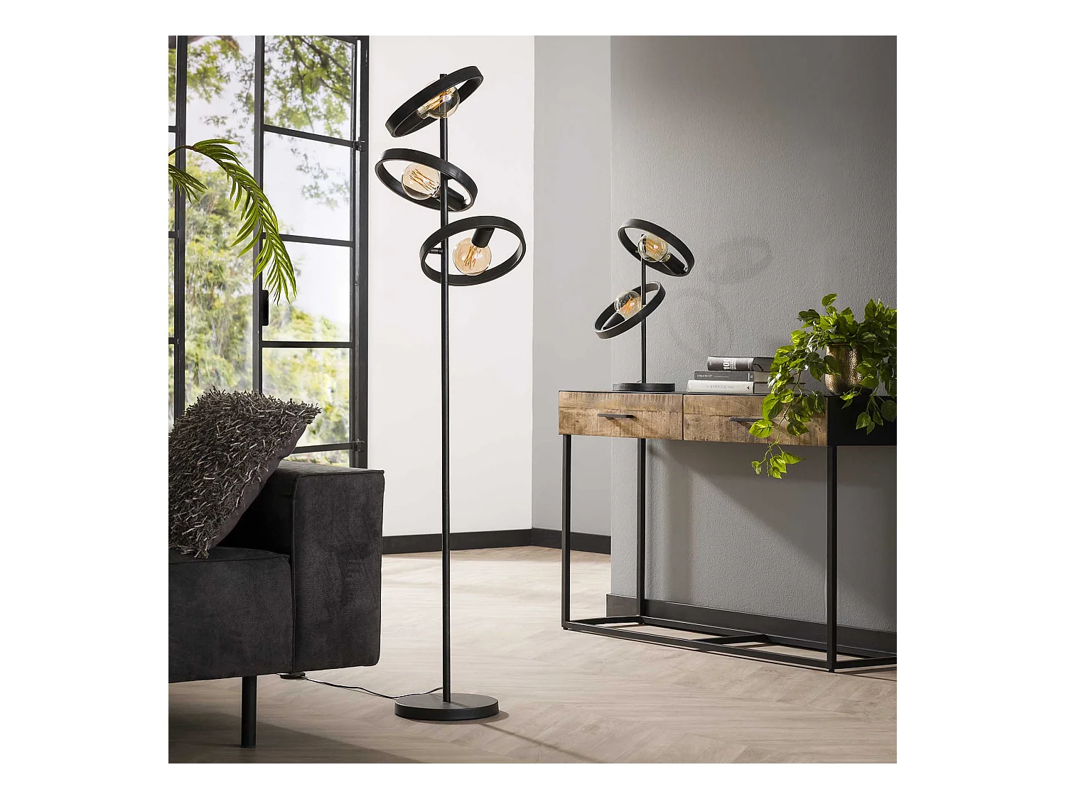 Lampadaire 3L Hover - Anthracite